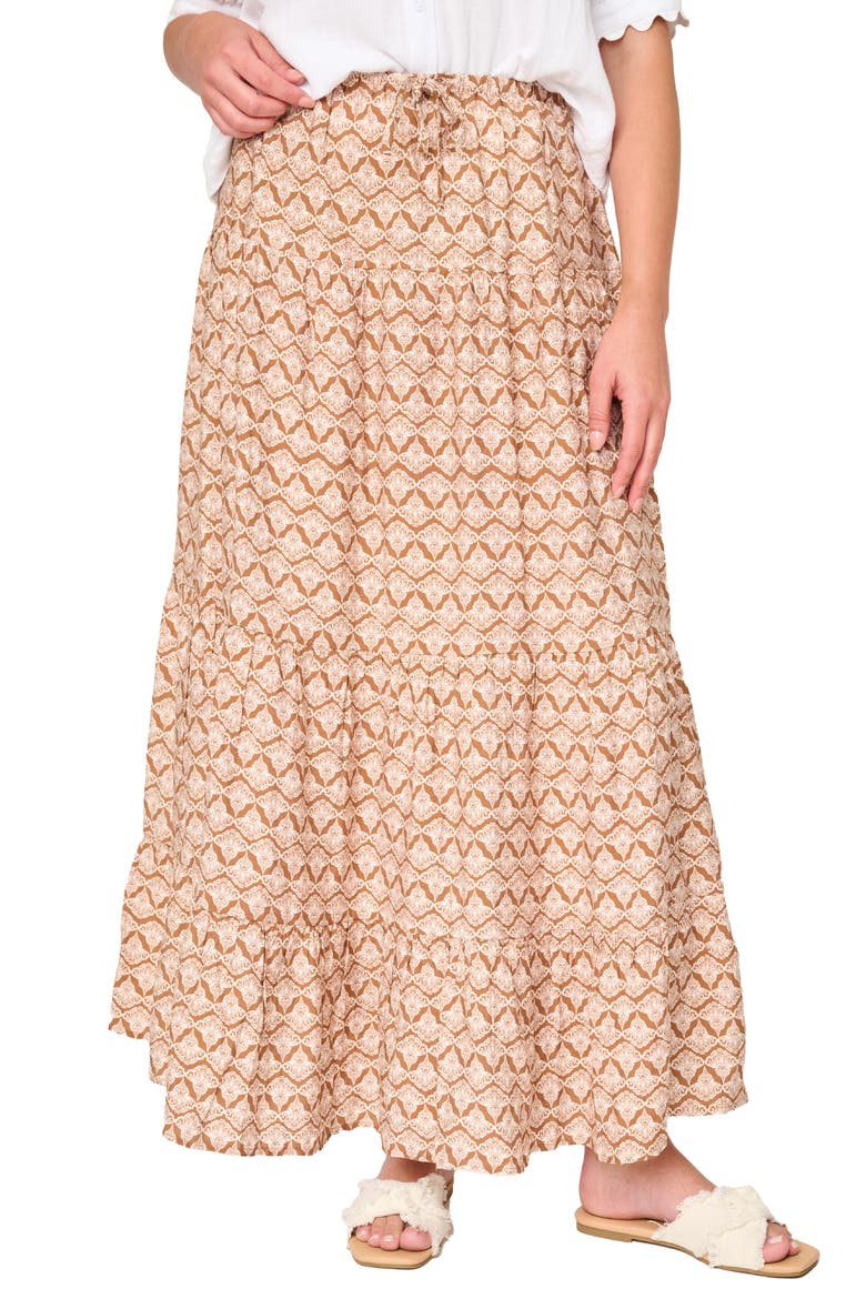 Tiered Maxi Skirt, Main, color, MOCHA SHELL