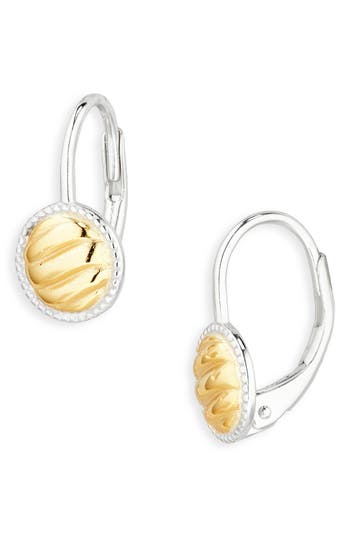 Argento Vivo Round Rib Leverback Earrings In Gold
