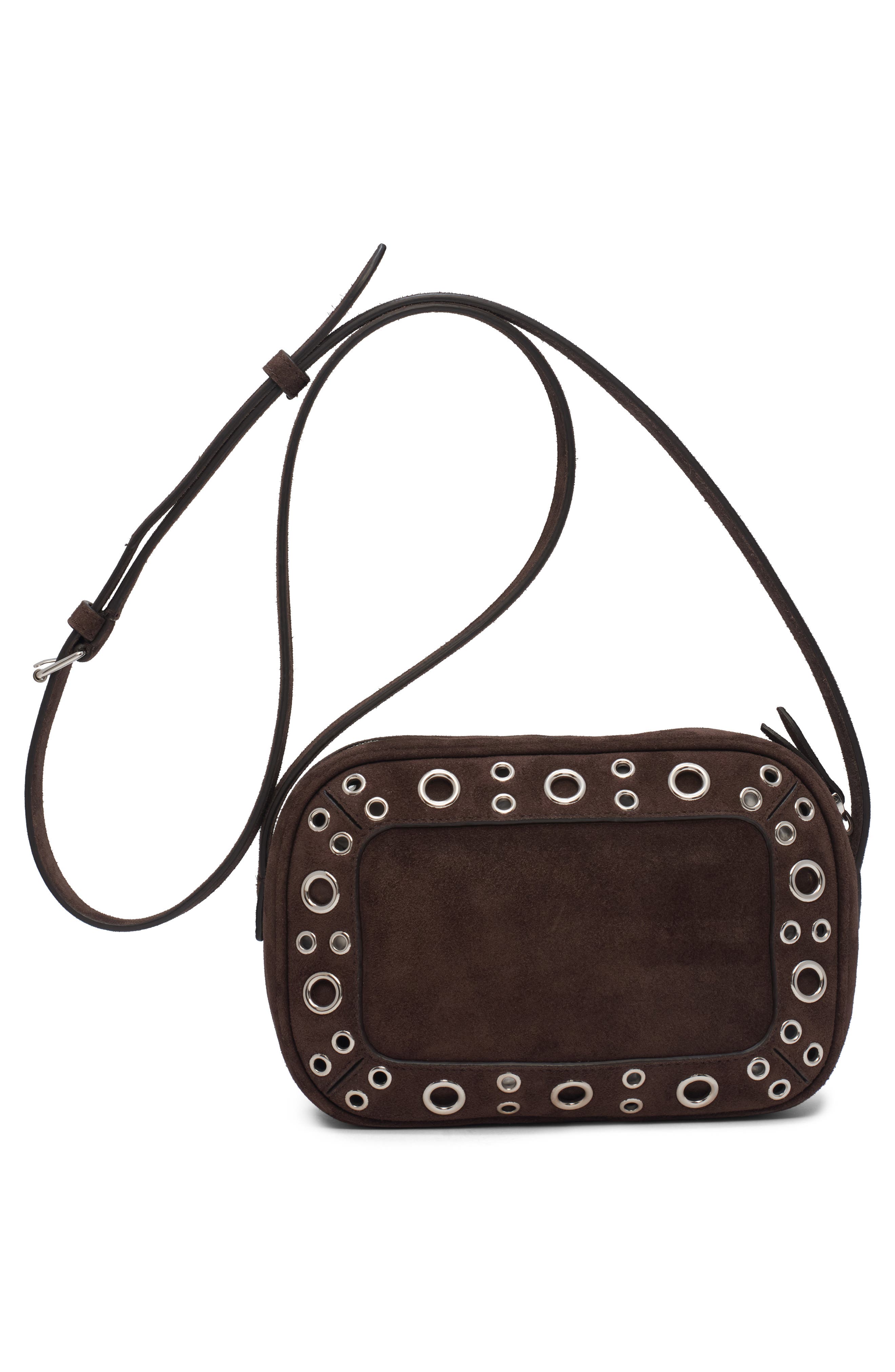 Valentino Garavani Nellcôte Studded Suede Crossbody Bag, Alternate, color, 