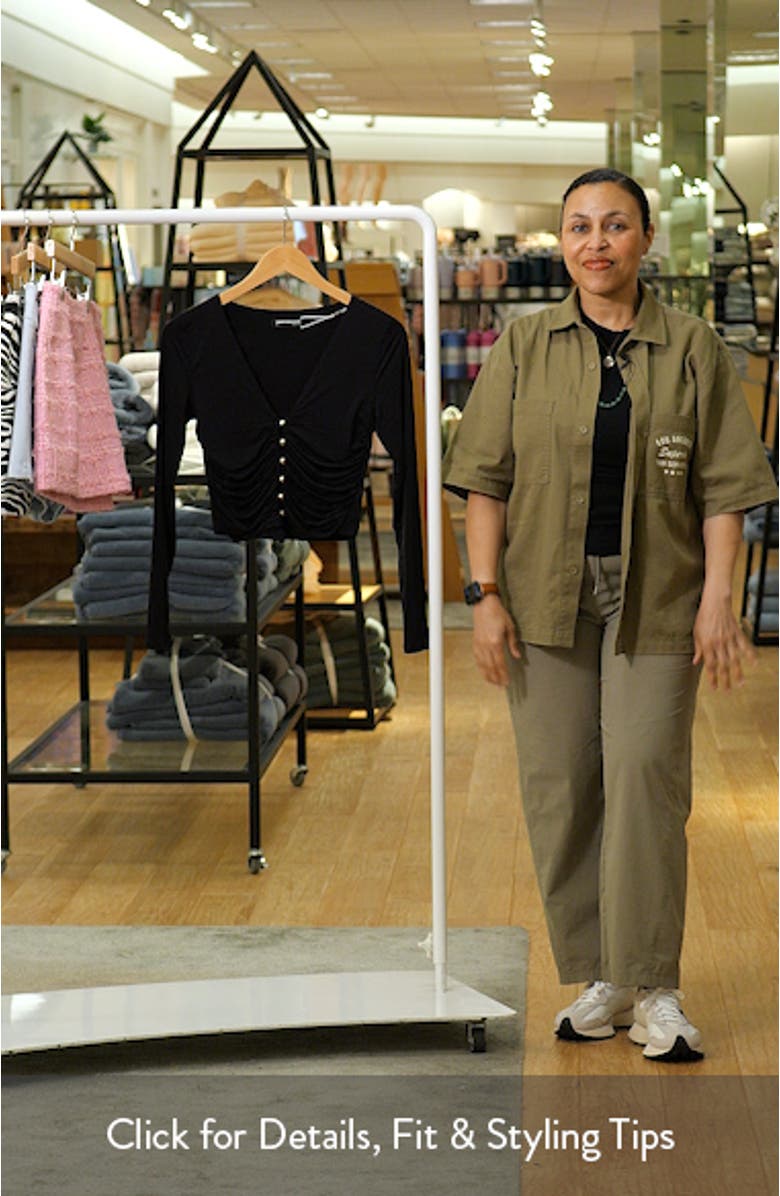 Ruched Button-Up Knit Top, sales video thumbnail