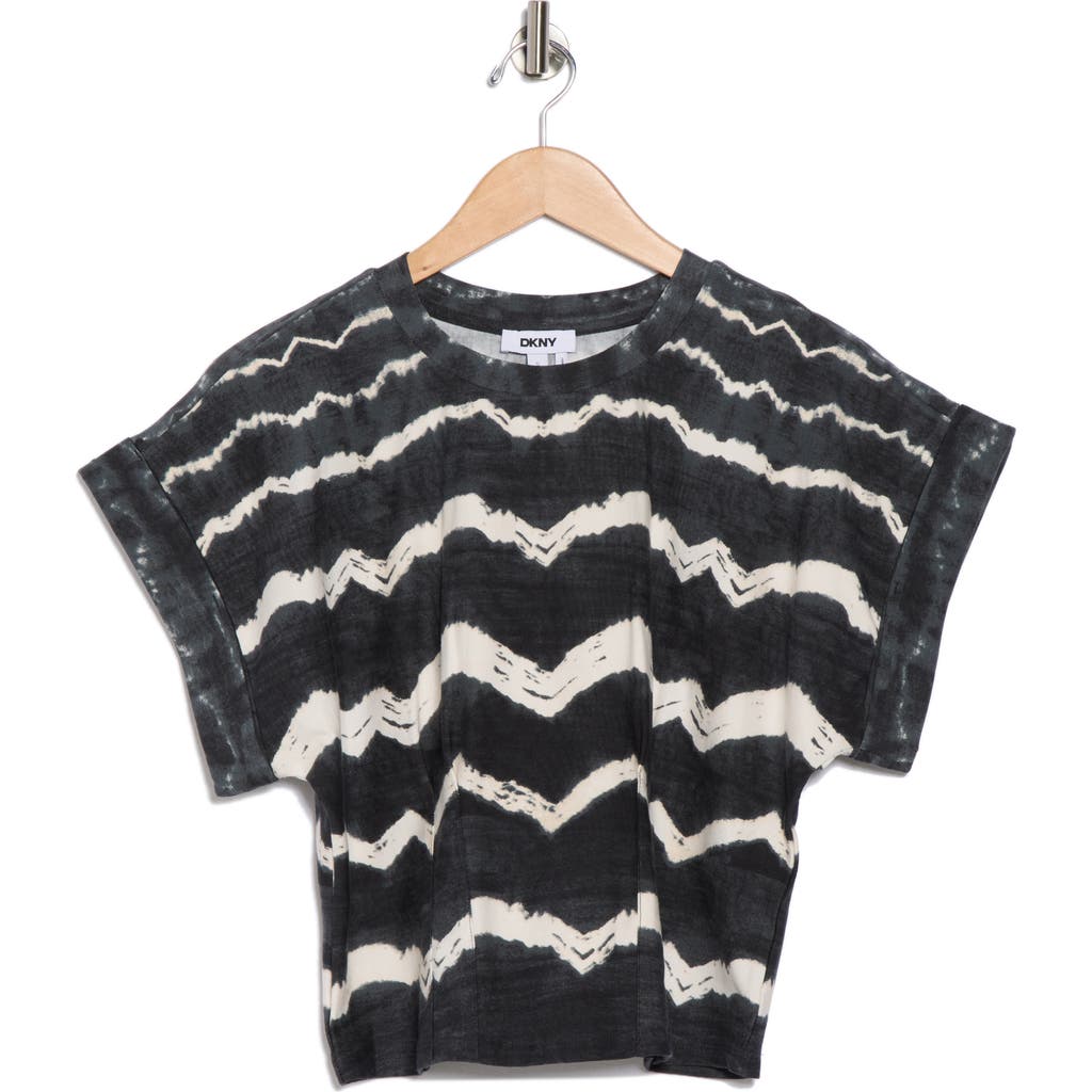 Dkny Dolman Sleeve Pleated Crop Top In Multi
