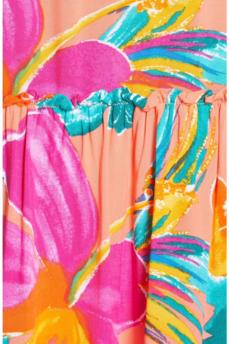 Isla Off the Shoulder Cover-Up Midi Dress, Alternate, color, HOT CORAL