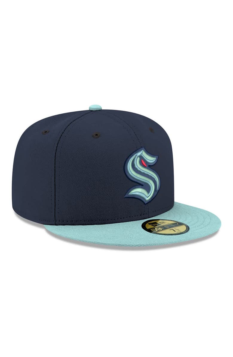 New Era Men's New Era Navy Seattle Kraken Core Logo Two-Tone 59FIFTY Fitted Hat, Alternate, color, Navy