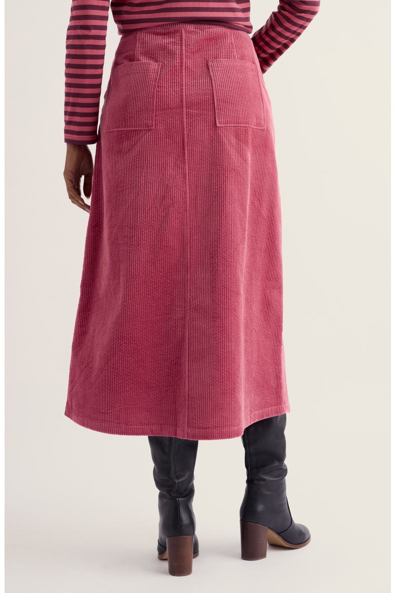 Window Wren Organic Cotton Corduroy Midi Skirt, Alternate, color, DARK ROSE