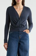Splendid Loop Knit Surplice V-Neck Sweater