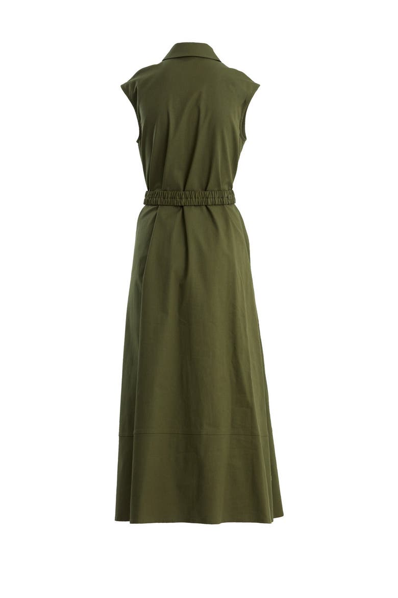 Green Sleeveless Shirt Dress, Alternate, color, Green