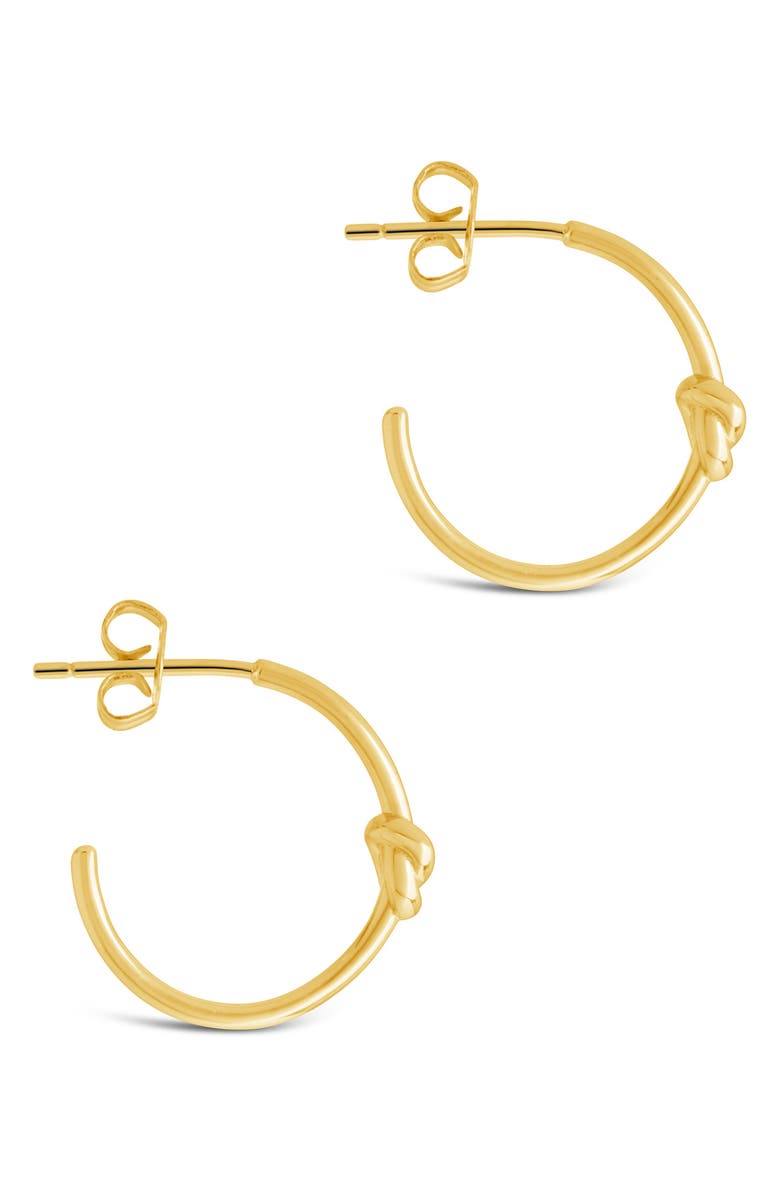 Sterling Forever 14K Yellow Gold Plated Sterling Silver Love Knot Hoop Earrings, Alternate, color,