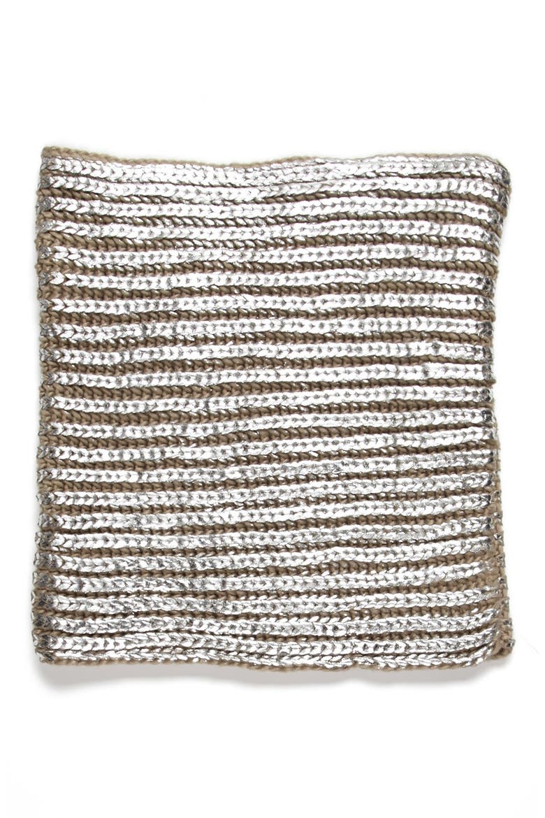 Capelli of New York Ribbed Metallic Snood, Alternate, color, NATURAL COMBO