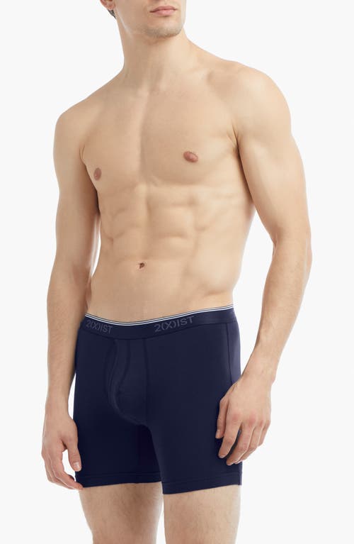 2(x)ist Assorted 3-pack No-show Stretch Boxer Briefs In Eclipse/lead/dazzling Blue