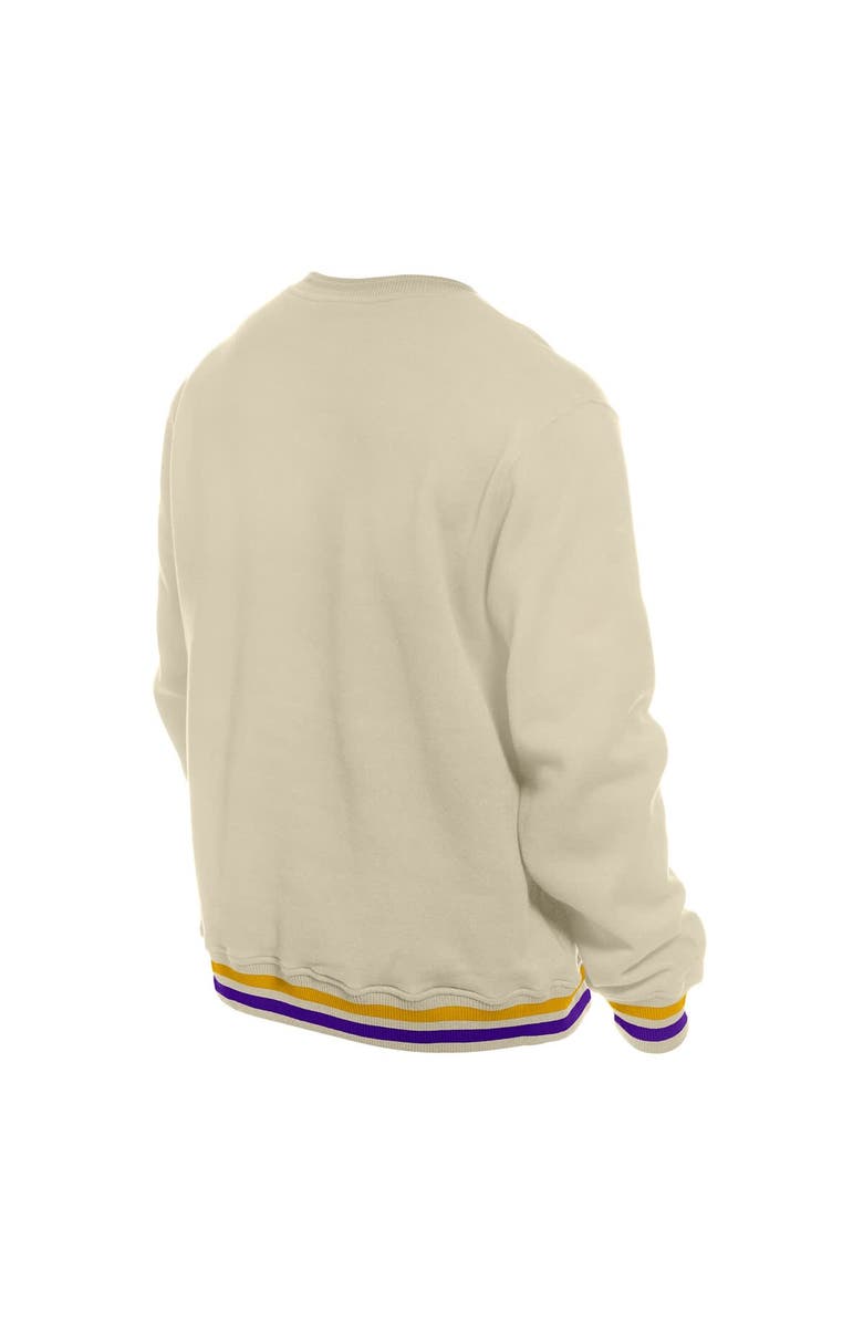 New Era Men's New Era White Los Angeles Lakers Throwback Vintage Pullover Sweatshirt, Alternate, color,