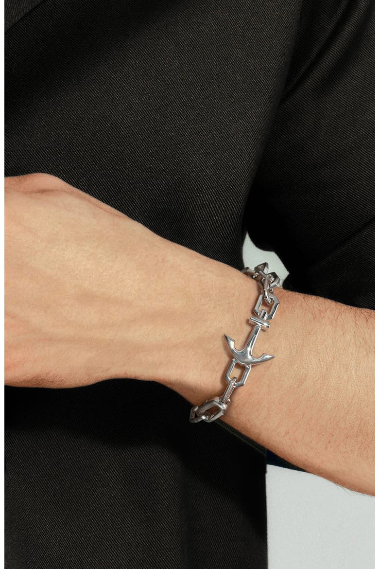 Men's Anchor Link Bracelet, Alternate, color, STERLING SILVER