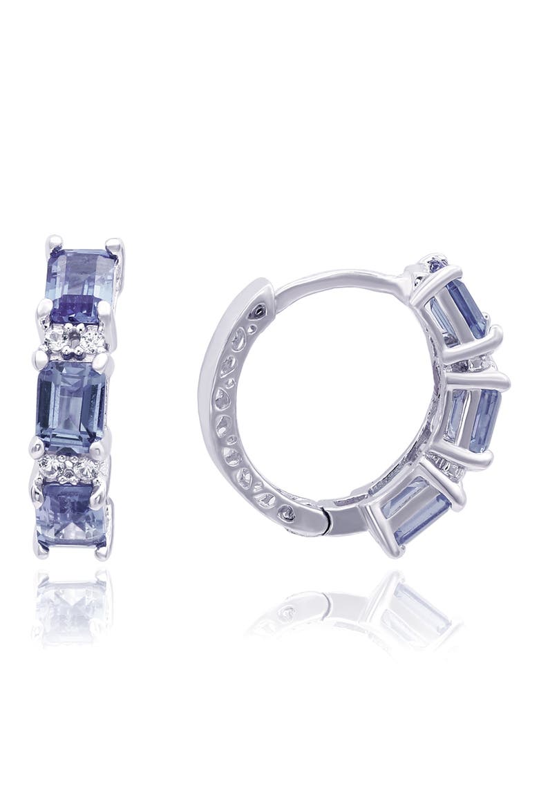Sapphire Hoop Earrings, Main, color, BLUE