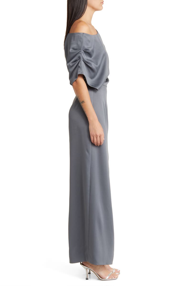 Elliatt Andrea One-Shoulder Satin Gown, Alternate, color, 