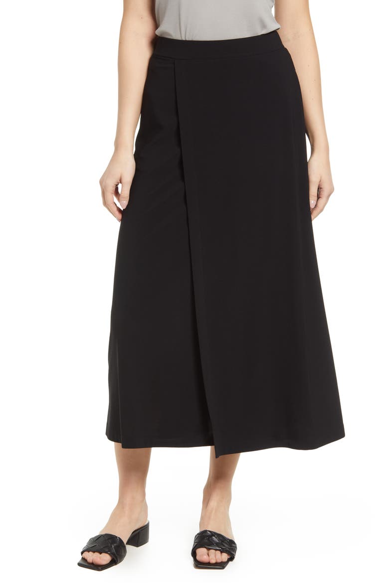 Soft Drape Midi Skirt, Main, color, BLACK