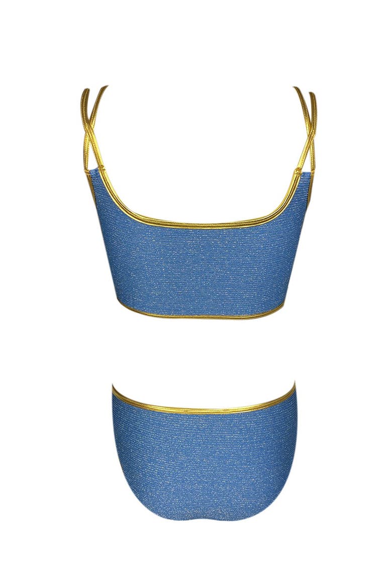 Kids' Cross Straps Two-Piece Bikini, Alternate, color, Blue