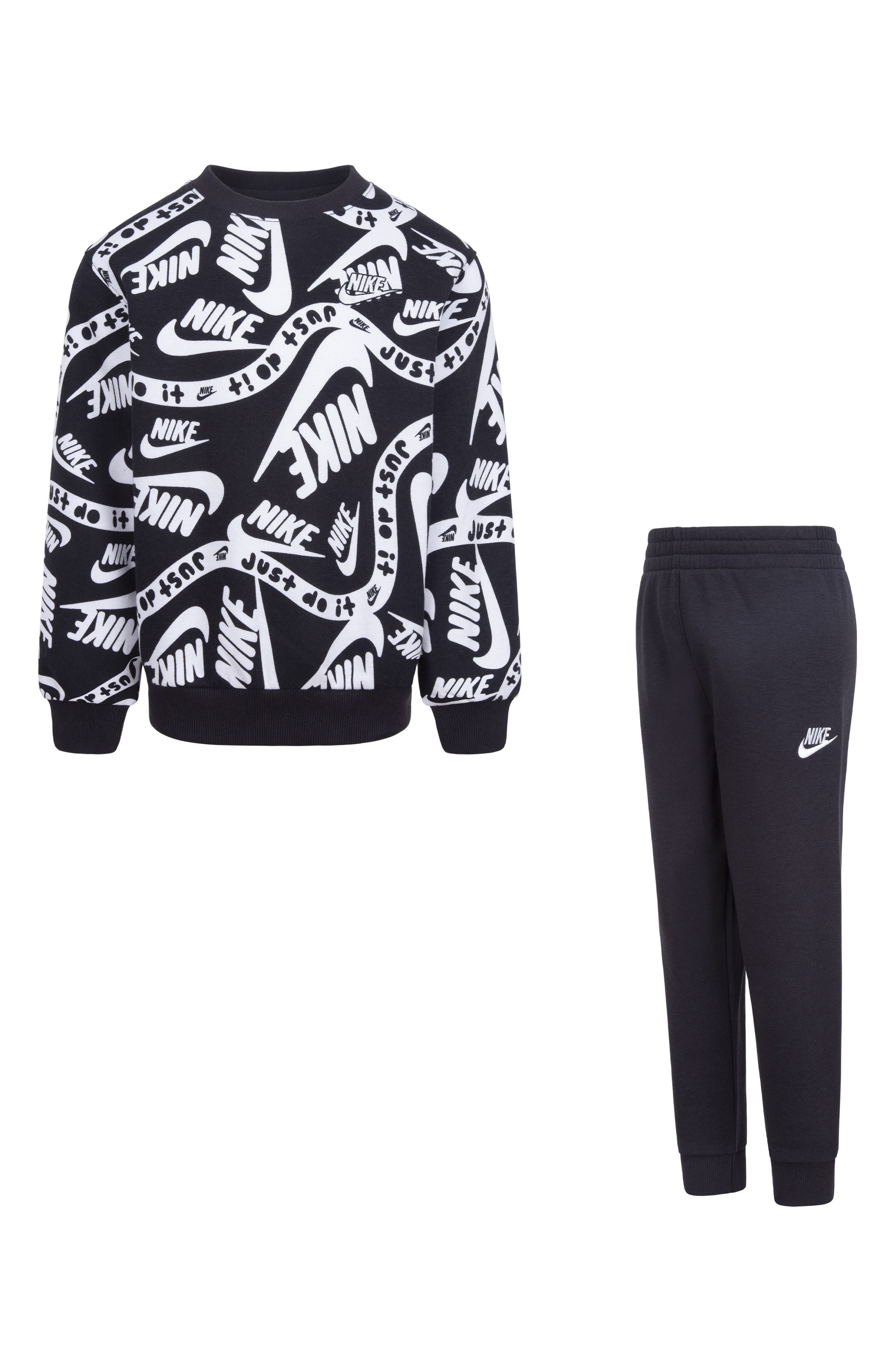 Nike Kids' Club Allover Print Sweatshirt & Joggers Set