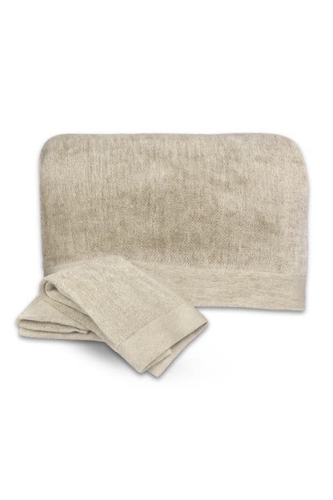 Melange Viscose Cotton Blend Odor & Mildew Resistant Bath Sheet & Hand Towel Set