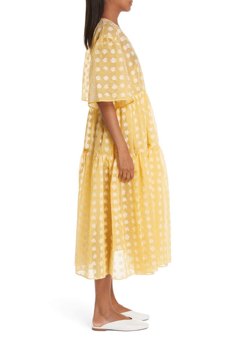 Patricia Wrap Dress, Alternate, color, WHITE/ YELLOW