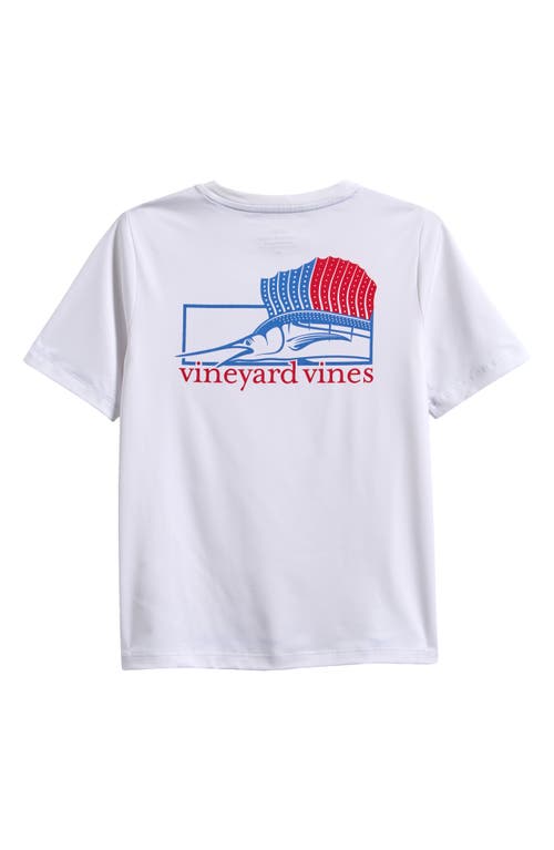 Vineyard Vines Kids' Sailfish Harbor Performance Graphic T-shirt In White Cap