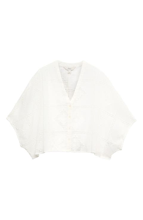 Openwork Embroidered Button-Up Kafta