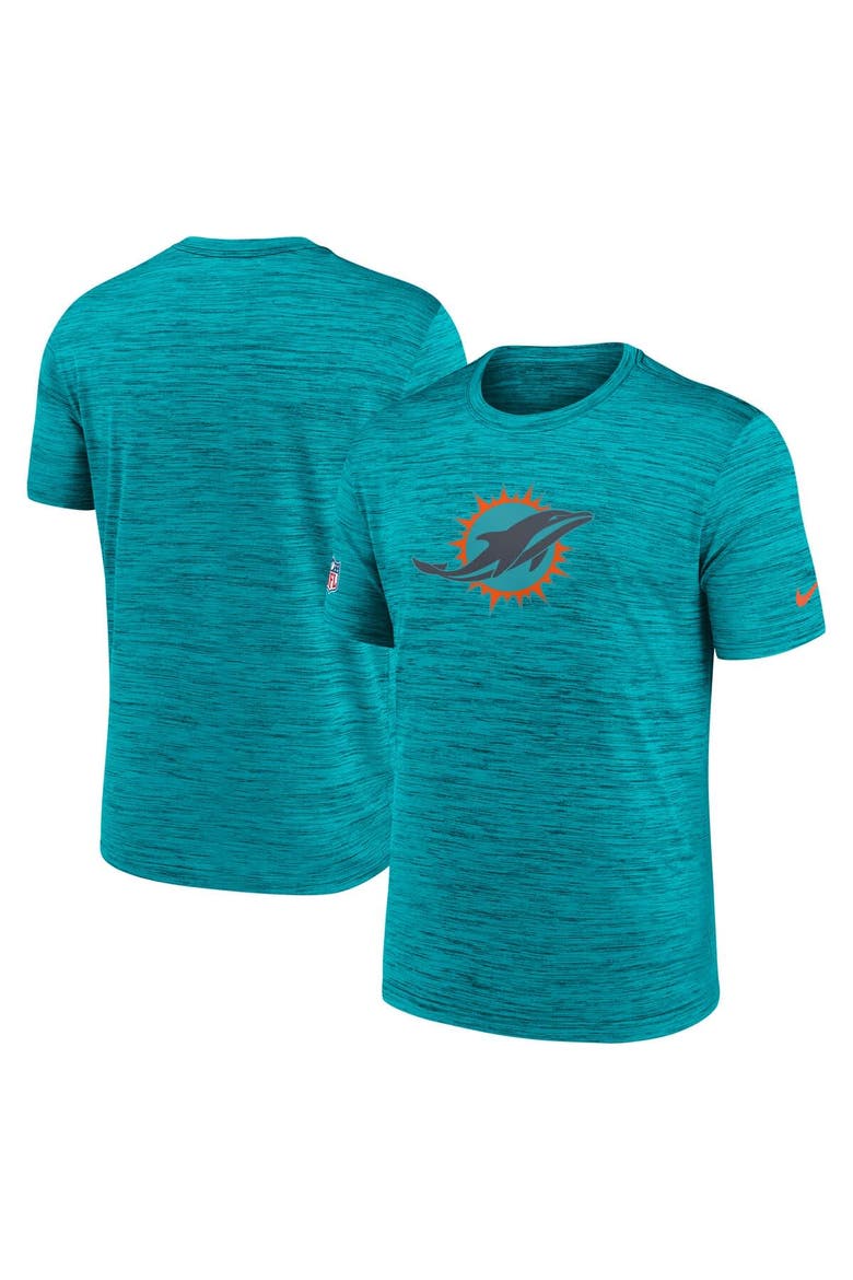 Men's Nike Turbo Green Miami Dolphins 2025 Rivalries Collection Sideline Velocity Dri-FIT T-Shirt, Main, color, Aqua