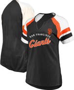 PROFILE Women's Profile  Black San Francisco Giants Arched Notch Neck T-Shirt