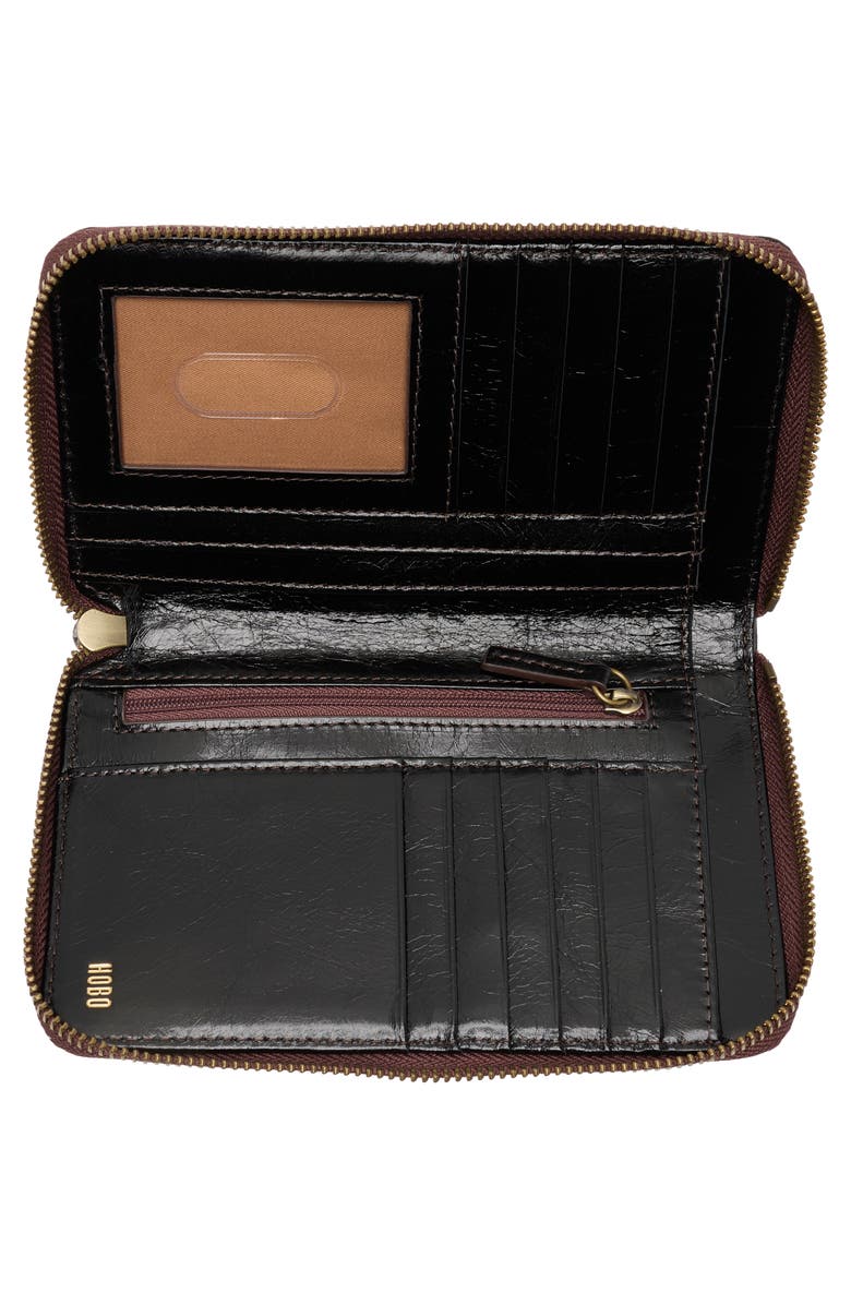 HOBO Rave Leather Wallet, Alternate, color, Black