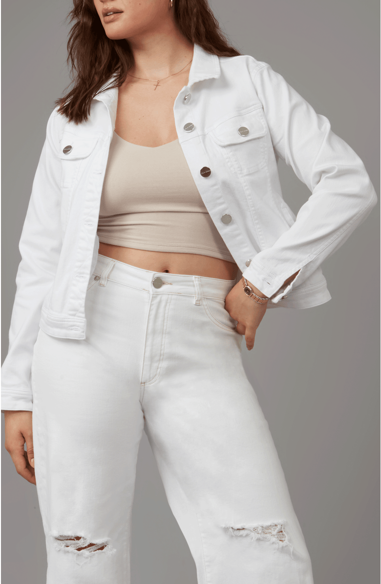 Lola Jeans Gabriella Classic Denim Jacket, Alternate, color, White