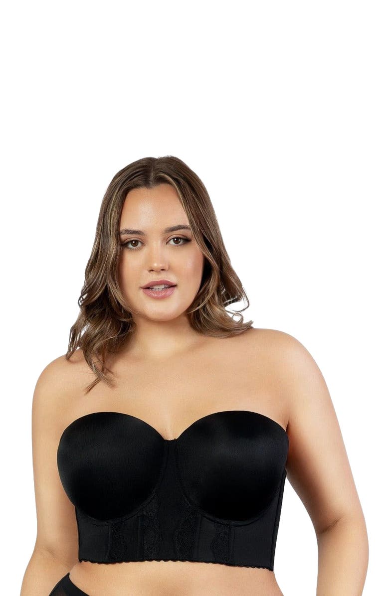 Parfait Elissa Full Busted Strapless Bustier, Alternate, color, Black