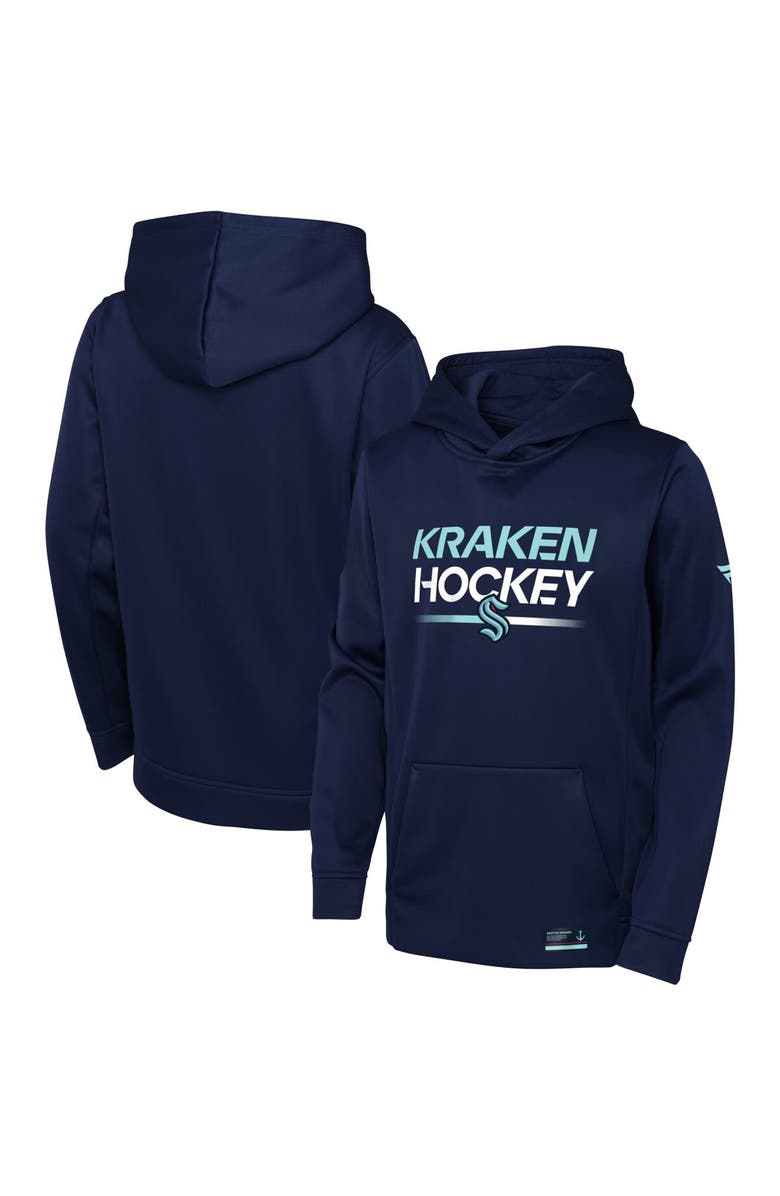 FANATICS Youth Fanatics Branded Deep Sea Blue Seattle Kraken Authentic Pro Pullover Hoodie, Alternate, color, Navy