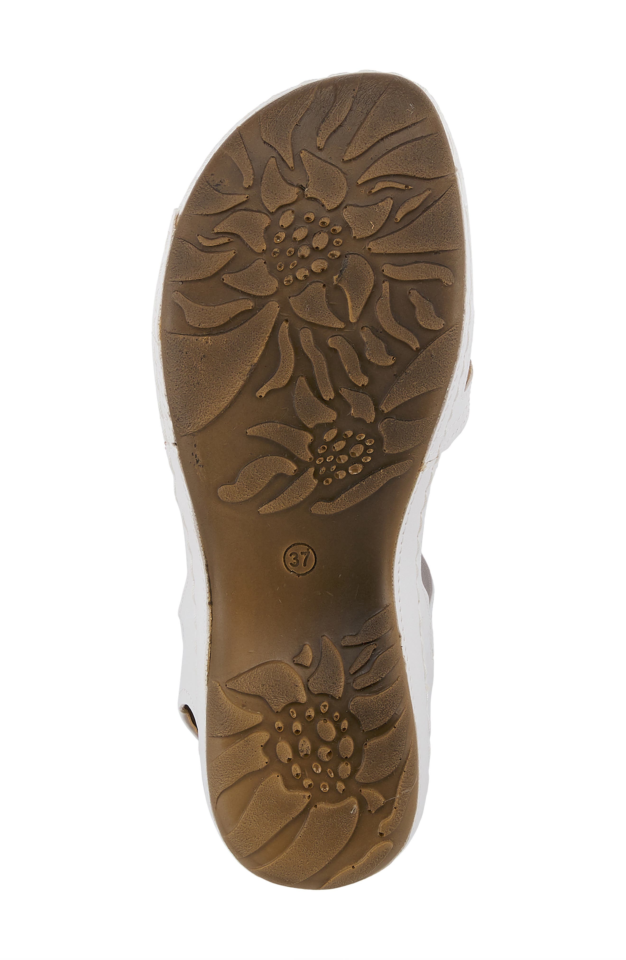 Flexus by Spring Step Adede Floral Sandal, Alternate, color, White Patent Leather