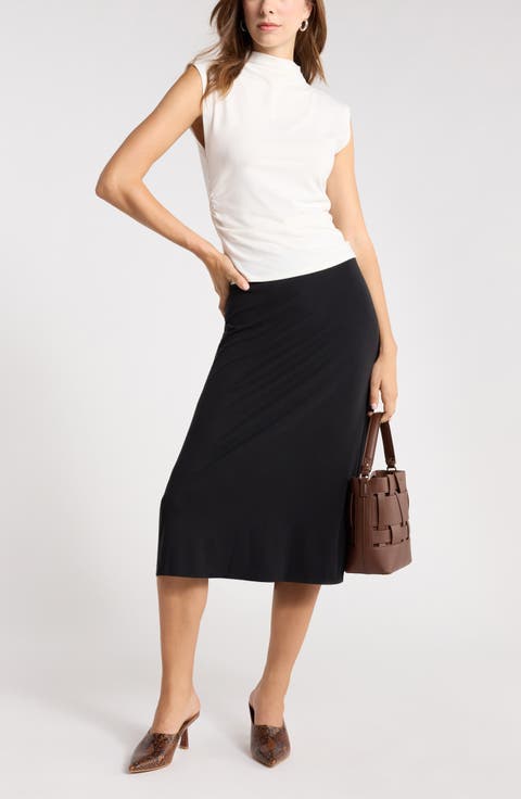 Sleeveless Ruched Mock Neck Top
