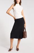 NORDSTROM RACK Sleeveless Ruched Mock Neck Top