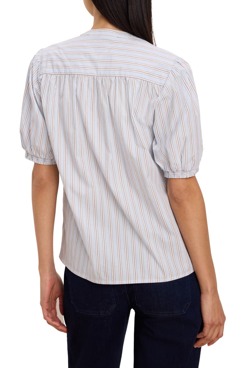 Eton Stripe Short Sleeve Button-Up Shirt, Alternate, color, BLUE MULTI