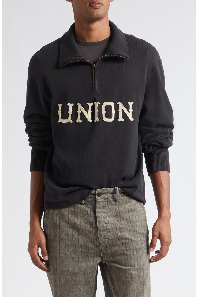 Finn Cotton Jersey Half Zip Pullover, Main, color, NAVY/ MULTI