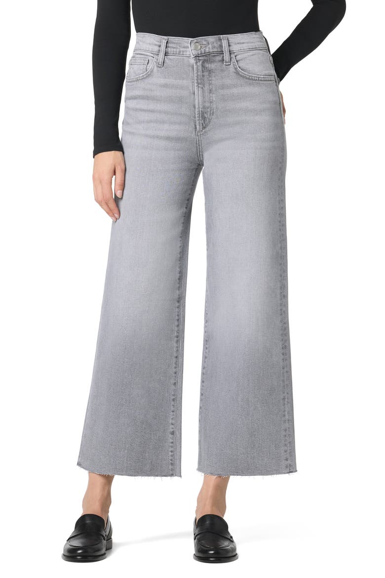 Raw Hem High Waist Ankle Wide Leg Jeans, Main, color, ATHENA GREY