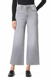 Joe's Raw Hem High Waist Ankle Wide Leg Jeans