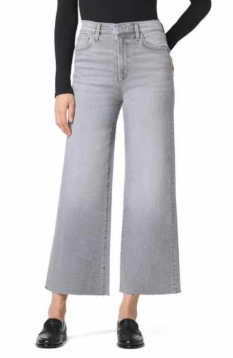 Joe's Raw Hem High Waist Ankle Wide Leg Jeans