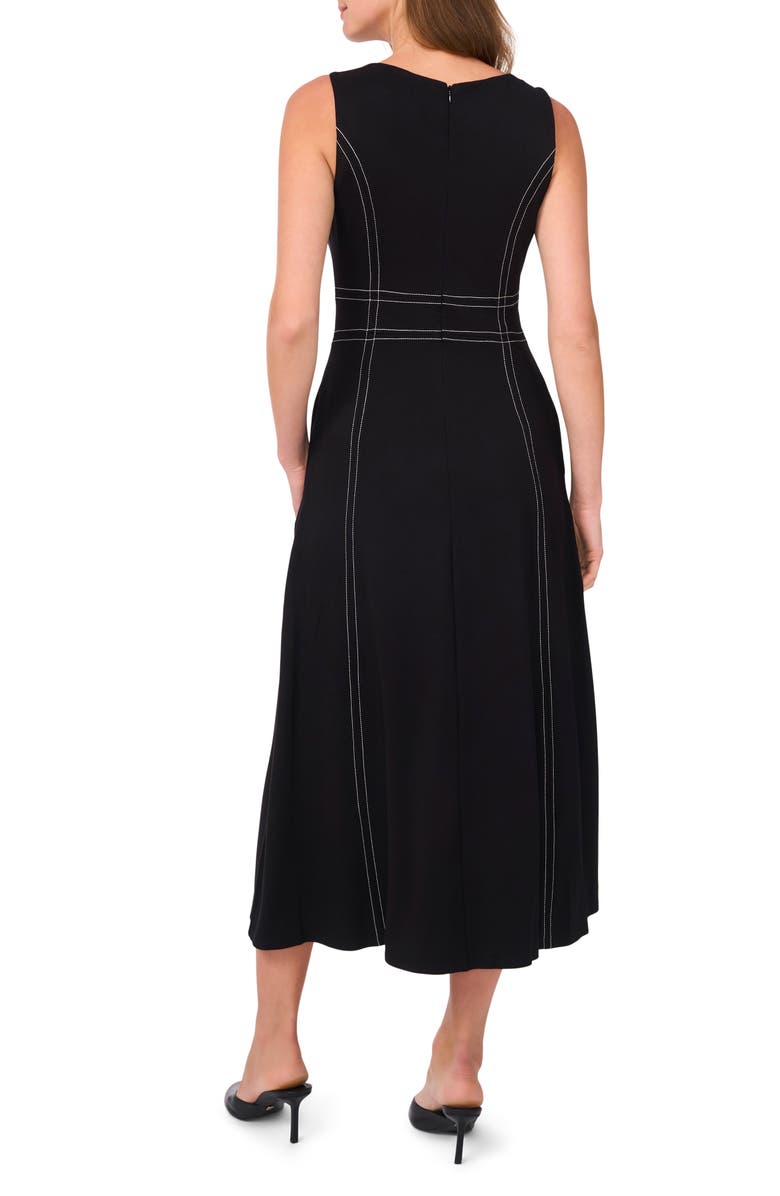 Halogen<sup>®</sup> Contrast Topstitch Sleeveless Midi Dress, Alternate, color, 