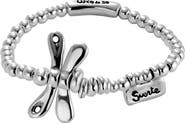 UNODE50 Elastic Bracelet with Sterling Silver Plated Dragonfly