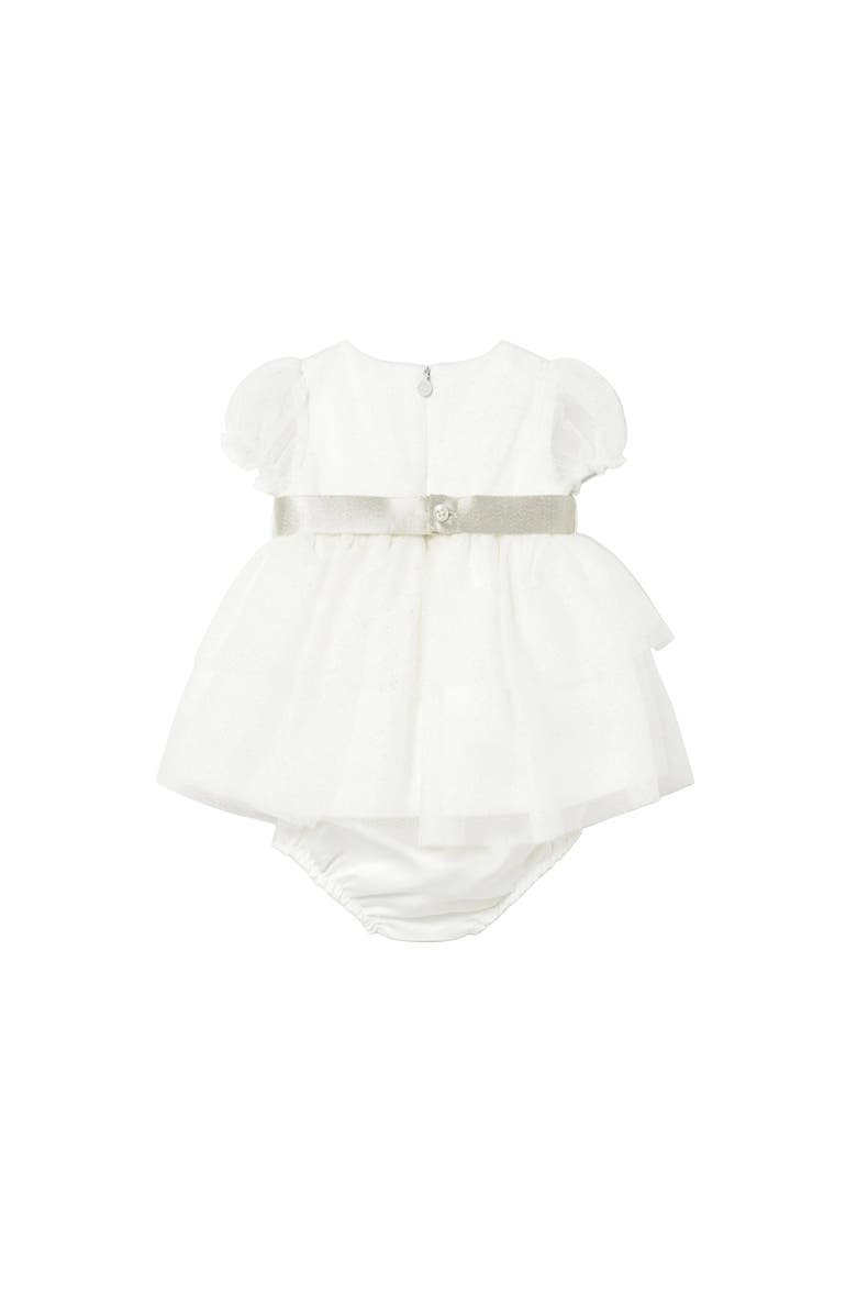 Mayoral Dress With Bow Waistband, Alternate, color, White