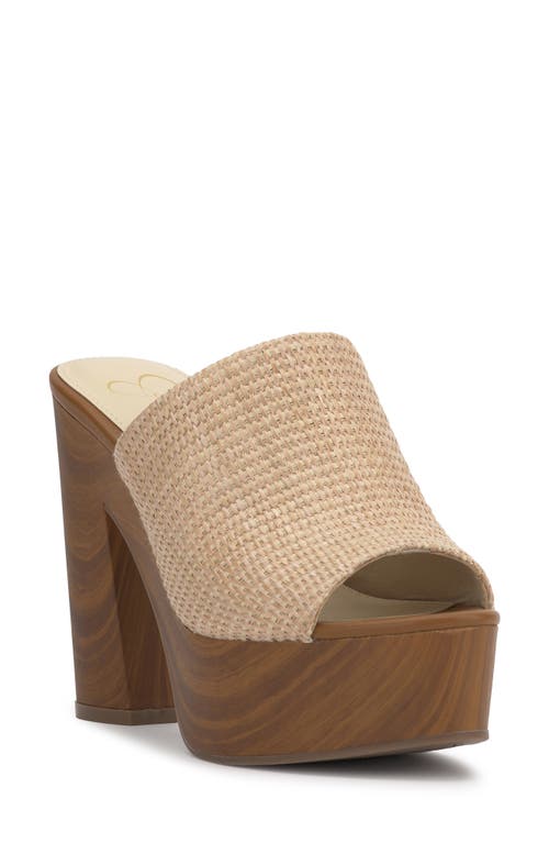 Jessica Simpson Shelbie Platform Slide Sandal In Natural Beige