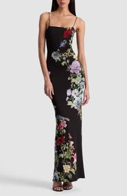 Alice + Olivia Fifi Floral Column Maxi Dress