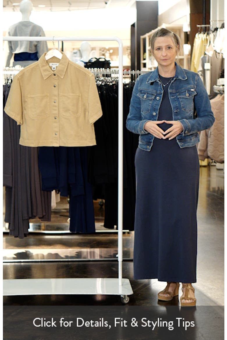 Boxy Crop Button-Up Shirt in Airy Denim video