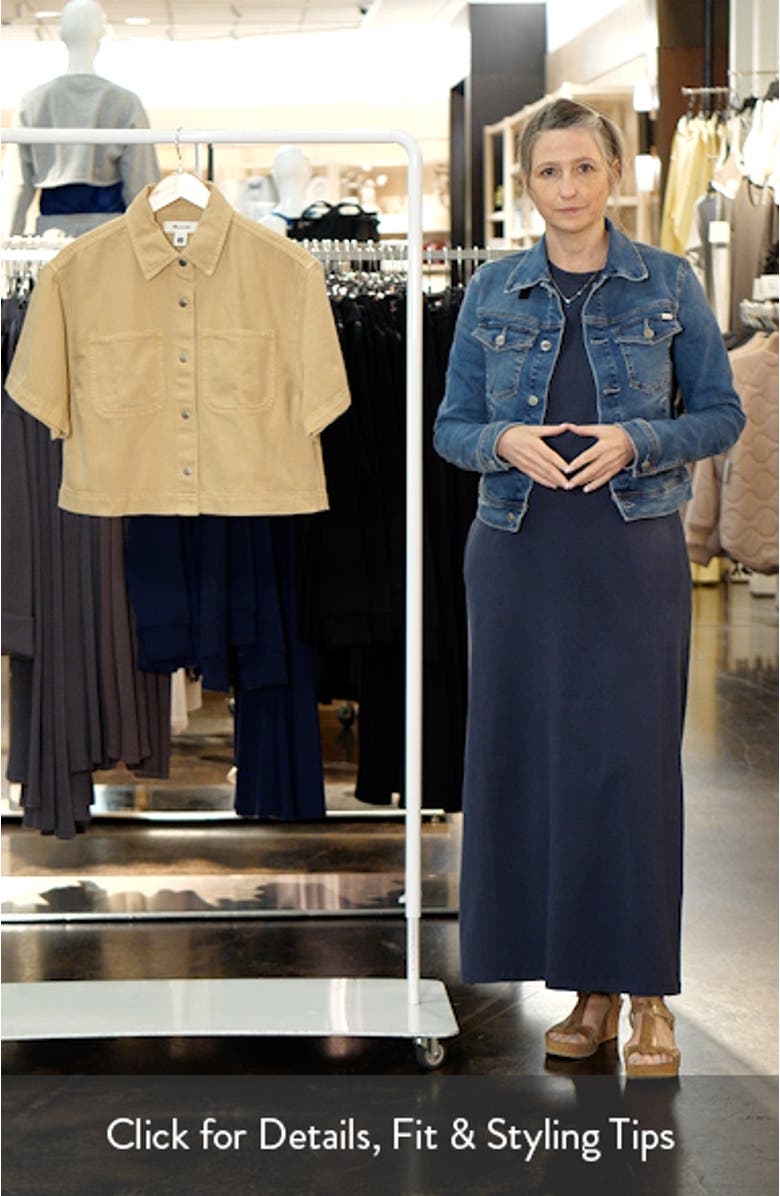 Boxy Crop Button-Up Shirt in Airy Denim, sales video thumbnail