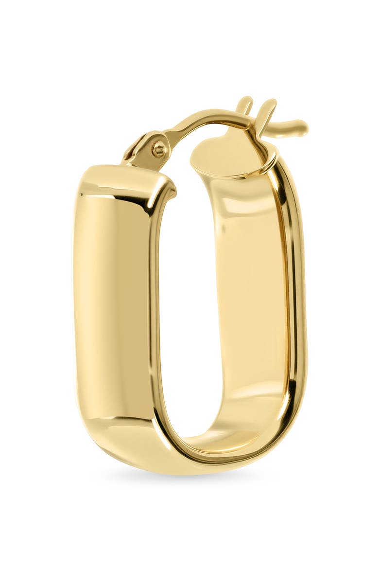 14k Gold Rectangular Hoop Earrings, Alternate, color, 14KY