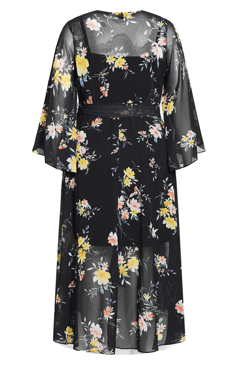City Chic Fleetwood Print Wrap Maxi Dress, Alternate, color, Print