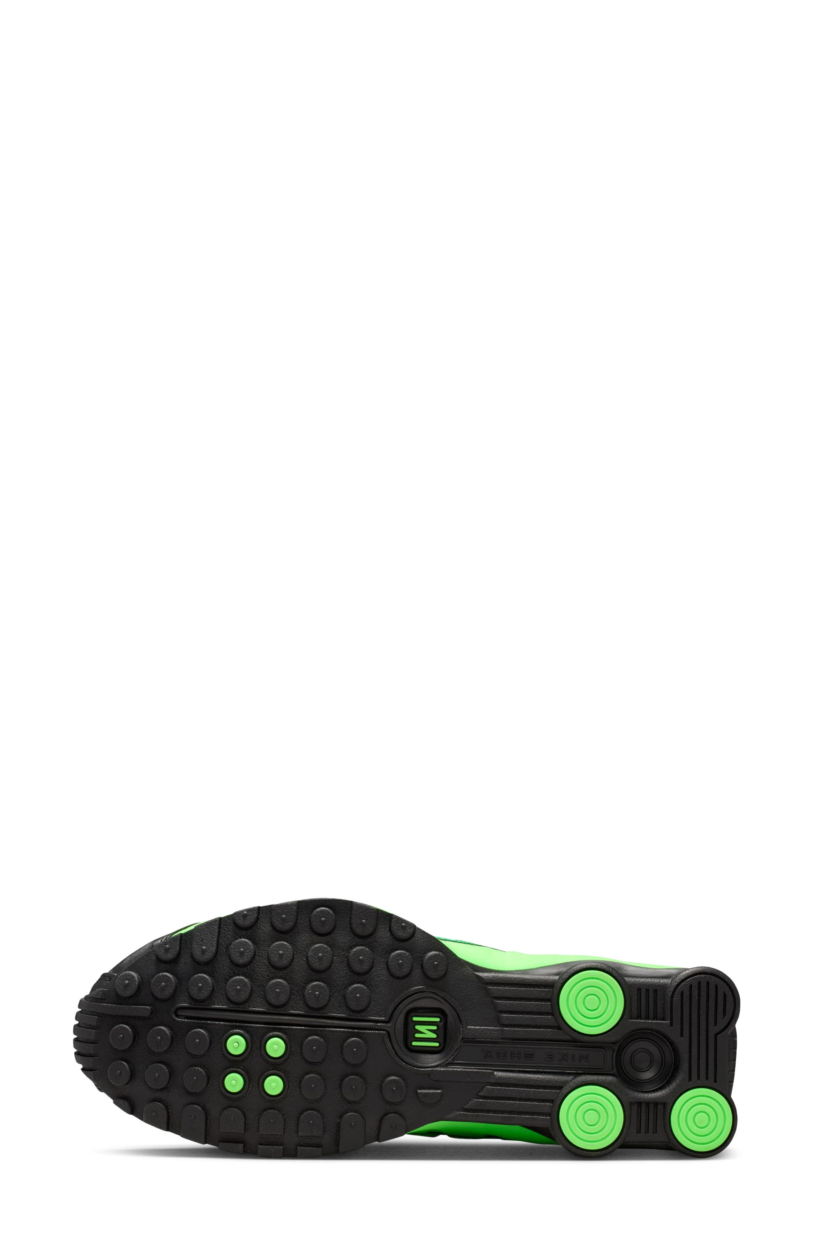 Nike Shox R4 Sneaker, Alternate, color, Black/ Voltage Green/ Black