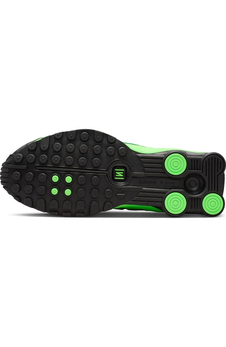 Nike Shox R4 Sneaker, Alternate, color, Black/ Voltage Green/ Black