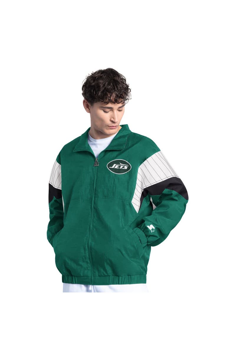 STARTER Men's Starter Green New York Jets Yard Line Full-Zip Jacket, Main, color, Green